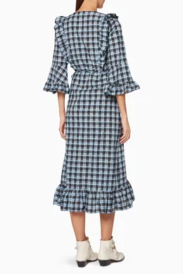 ganni charron dress blue DAISY DRESS / SPARKLING SKY