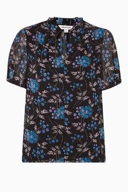 Whistles elderberry carbid print dobby dress