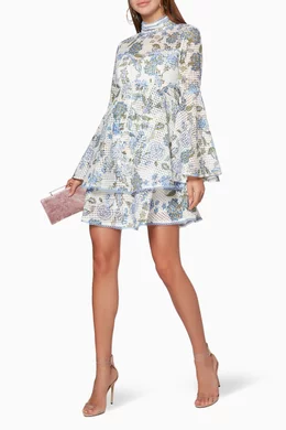 Thurley bluebell print mini dress outlet
