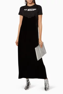 long sleeve maxi dress boutique Tribal Long-Sleeve Twofer Maxi Dress with Lining – Pink Flambé L