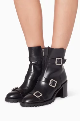 Buy Jimmy Choo Color Black Leather Hank Boots Online for Women Ounass Oman