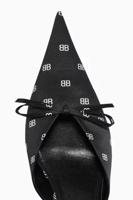 Satin Mules Balenciaga Knife Satin Slingback Pumps 靴 BALENCIAGA