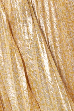 metallic gold maxi dress Orla Metallic Gold Pleated Maxi Dress | Ready-To-Ship