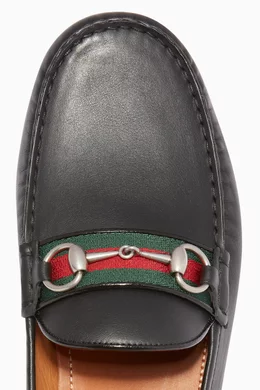Buy Gucci Black Black Kanye Horsebit Driving Shoes For Men  display picture 1