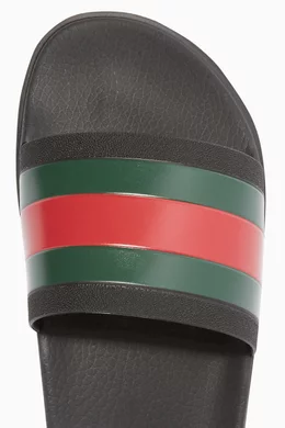 Buy Gucci Black Black Pursuit Trek Web Slide Sandals For Men Online Ounass Oman