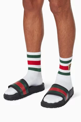 Gucci black trek slides best sale