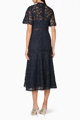 Buy Keepsake The Label Blue Navy Lace Utopia Midi Dress For Women Online |  Ounass Oman