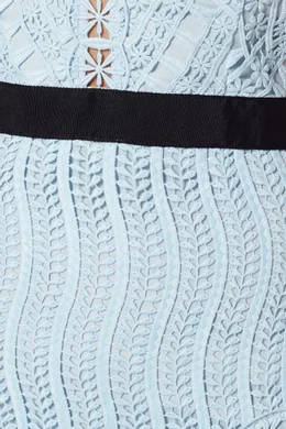 Blue abstract triangle lace midi dress new arrivals