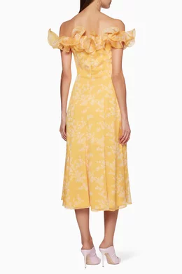 keepsake embrace midi dress Buy Keepsake The Label Yellow Embrace Floral Midi Dress For Women Online