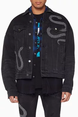 Amiri snake denim jacket cheap