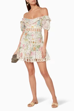 Buy Zimmermann Multicolour Multi Coloured Off The Shoulder Heathers Dress For Women Online Ounass Oman
