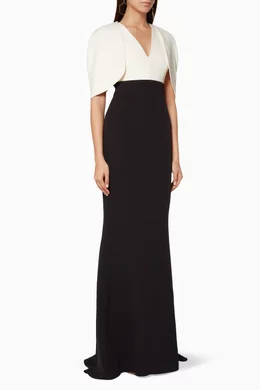 black and white cape dress Amya Gown – Bête Noire main image 1
