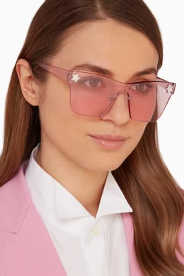Stella McCartney Sunglasses Pink Star. Stella McCartney rectangle-frame star sunglasses - PINK  main image 3