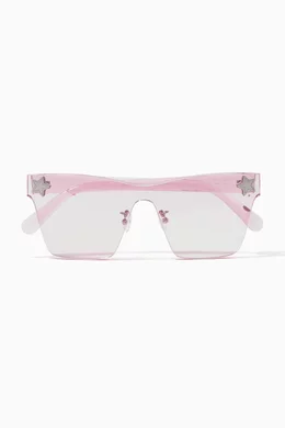 Stella McCartney Sunglasses Pink Star. Stella McCartney rectangle-frame star sunglasses - PINK  main image 4