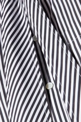 Buy Balenciaga Black Blue White Striped Swing Shirt For Women