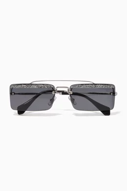 Buy Miu Miu Black Black Crystal-Embellished Société  display picture 1