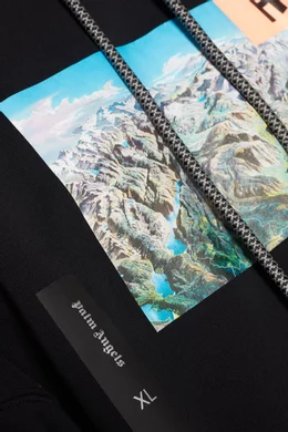 Buy Palm Angels Black Black Yosemite Cotton Hoodie For Men Online