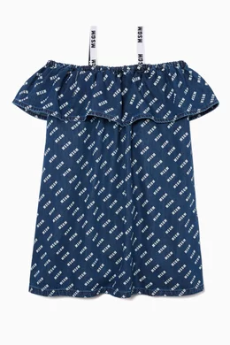 msgm denim dress MSGM Kids Girls Blue Tie Dye Denim Dress & Pink Dream Shirt