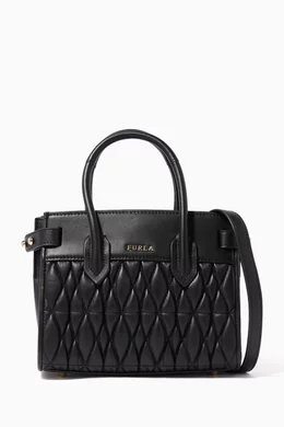 Buy Furla Black Onyx Black Quilted Cometa Mini Tote Cross Body Bag For Women Online Ounass Oman