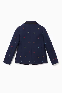 Buy Gucci Blue Bee Embroidered Cotton Jacket For Boys Online Ounass Oman