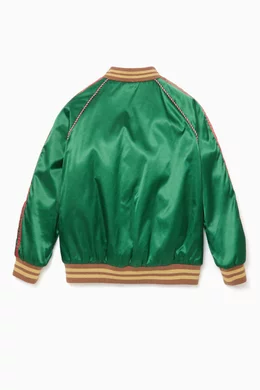 Buy Gucci Green Panther Embroidered Bomber Jacket For Boys Online Ounass Oman