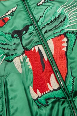 Buy Gucci Green Panther Embroidered Bomber Jacket For Boys Online Ounass Oman