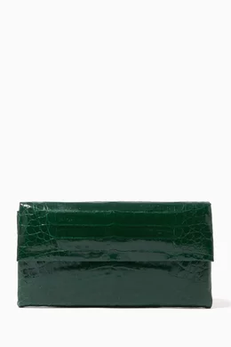 Buy Nancy Gonzalez Green Mini Gotham Crocodile Clutch Bag For Women Online Ounass Oman
