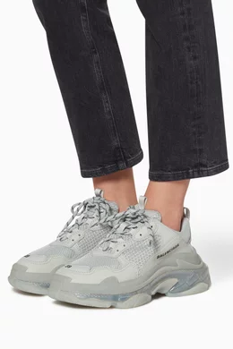 Buy Balenciaga Grey Light Grey Triple S Sneakers For Women Online