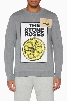 Buy Kent Curwen Grey x Stone Roses Lemon Print Sweater For Men Online Ounass Oman