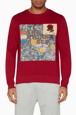Buy Kent Curwen Red x Stone Roses Printed Sweater For Men Online Ounass Oman