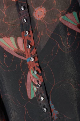 Buy See By Chlo Multicolour Butterfly-Print Chiffon Dress For Women Online  | Ounass Oman