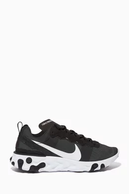 Buy Nike Black Black React Element 55 Sneakers For Men Online Ounass Oman