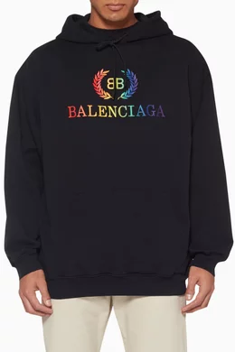 Buy Balenciaga Black Rainbow Logo Graphic Hoodie For Men Online Ounass Oman