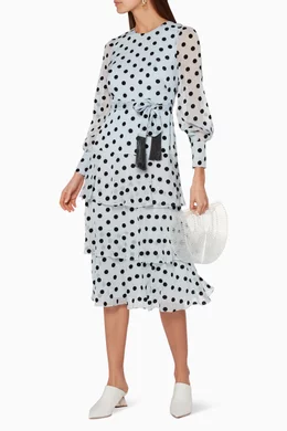 Alanza spot tiered dress discount