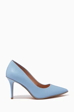 Buy Coach Blue Waverly Beadchain Pumps in Leather For Women Online Ounass Oman