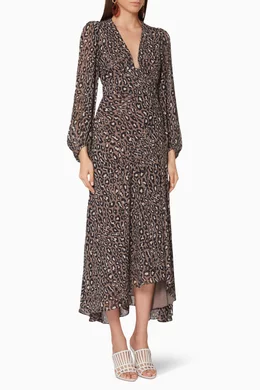 Buy Shona Joy Brown Buell Plunged Midi Dress For Women Online Ounass Oman
