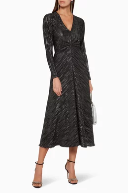 rotate number 7 pleated dress ROTATE Birger Christensen Number 7 Pleated Midi Dress