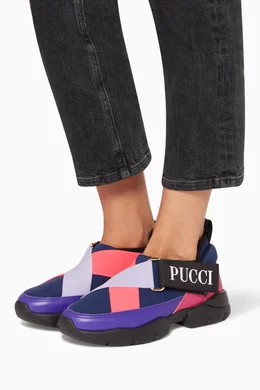 Buy Emilio Pucci Pink City Cross Neoprene & Leather Sneakers For 
