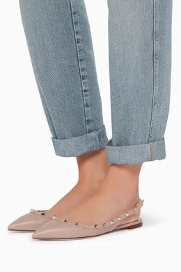 Valentino rockstud slingback flats cheap