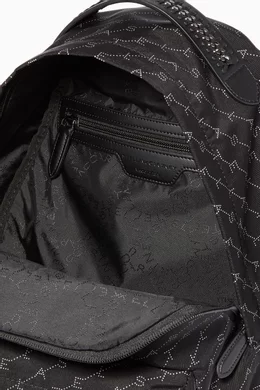 Buy Stella McCartney Black Falabella Monogram Nylon Backpack  display picture 2