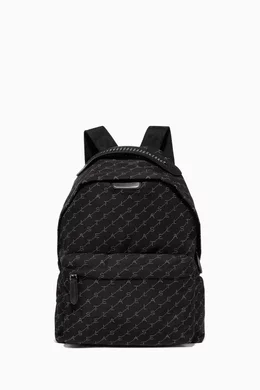 Stella McCartney Monogram Black Backpack Stella McCartney Black Monogram Falabella Backpack Stella  main image 4