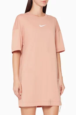 Buy Nike Pink Logo-Print T-Shirt Dress For Women Online | Ounass Oman