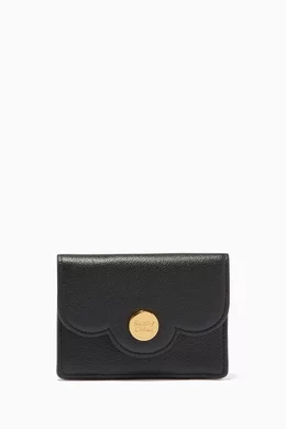 Buy See By Chloe Black Polina Small Scalloped Edge Wallet For Women Online Ounass Oman