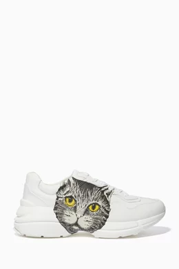 靴/バッグ gucci rhyton mystic cat Buy Gucci White Rhyton Mystic Cat Sneakers For Women Online