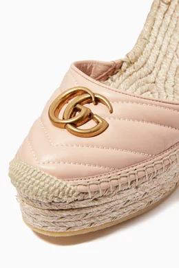 Buy Gucci Neutral GG Marmont Espadrille Wedge Sandals in Matelasse Leather For Women Online Ounass Oman