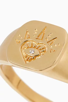 Buy Missoma Gold Open Heart Gold Vermeil Signet Ring For Women Online Ounass Oman