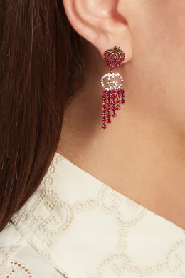 Buy Gucci Red Strawberry Crystal Earrings For Women Online Ounass Oman