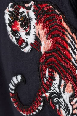 Buy Valentino Garavani Blue Tiger Embroidered T Shirt For Men Online Ounass Oman