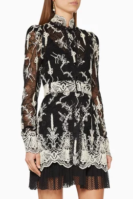 Buy Alexis Black Hilaria Embroidered Lace Dress For Women Online | Ounass  Oman