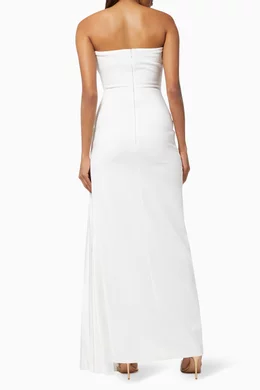 Buy Solace London White Dolly Maxi Dress in Crepe Knit & Satin For Women  Online | Ounass Oman